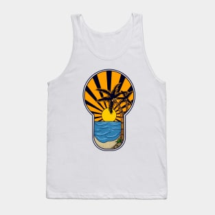 Sunset Beach Illustration Tank Top